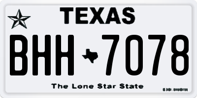 TX license plate BHH7078