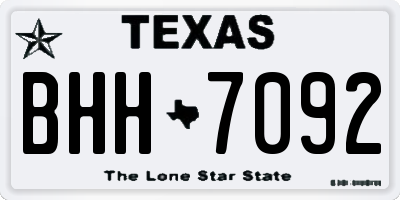 TX license plate BHH7092
