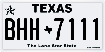 TX license plate BHH7111