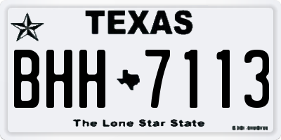 TX license plate BHH7113
