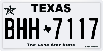 TX license plate BHH7117