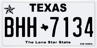 TX license plate BHH7134