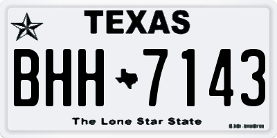 TX license plate BHH7143