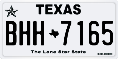TX license plate BHH7165
