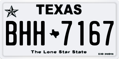 TX license plate BHH7167