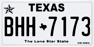 TX license plate BHH7173