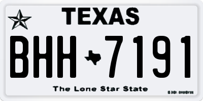 TX license plate BHH7191