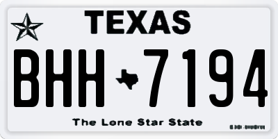 TX license plate BHH7194