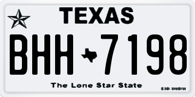 TX license plate BHH7198