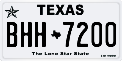 TX license plate BHH7200