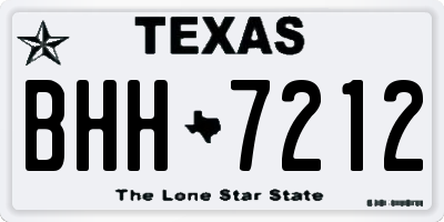TX license plate BHH7212