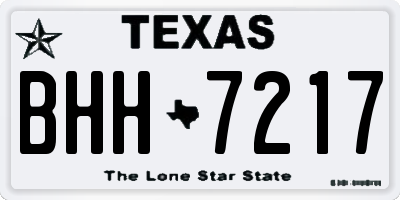 TX license plate BHH7217