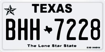 TX license plate BHH7228