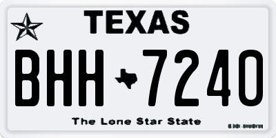 TX license plate BHH7240