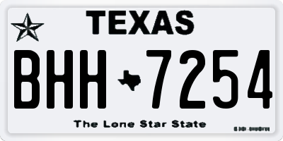 TX license plate BHH7254