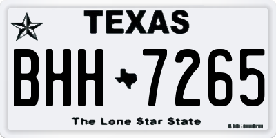 TX license plate BHH7265
