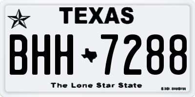 TX license plate BHH7288