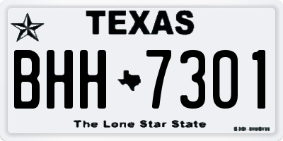 TX license plate BHH7301