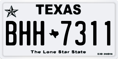 TX license plate BHH7311