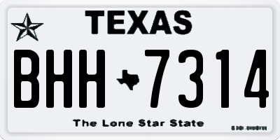 TX license plate BHH7314
