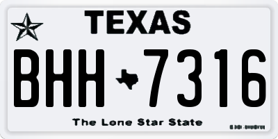 TX license plate BHH7316