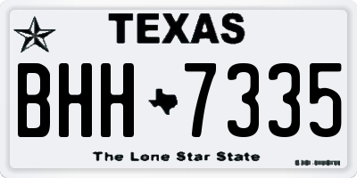 TX license plate BHH7335