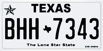 TX license plate BHH7343