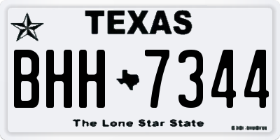TX license plate BHH7344