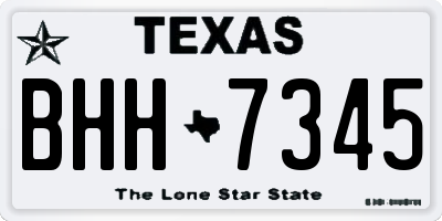 TX license plate BHH7345
