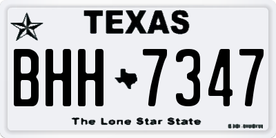 TX license plate BHH7347