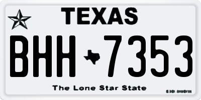 TX license plate BHH7353