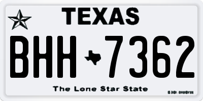 TX license plate BHH7362