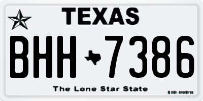 TX license plate BHH7386