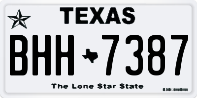 TX license plate BHH7387