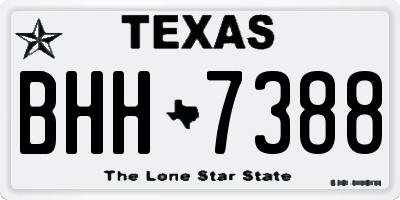 TX license plate BHH7388