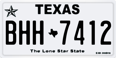 TX license plate BHH7412