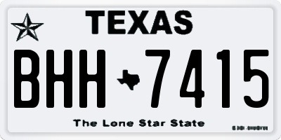 TX license plate BHH7415