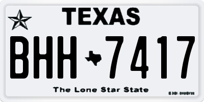 TX license plate BHH7417