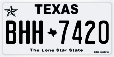 TX license plate BHH7420