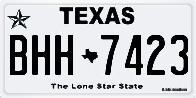 TX license plate BHH7423