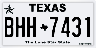 TX license plate BHH7431