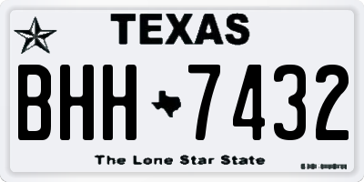 TX license plate BHH7432