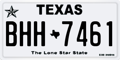 TX license plate BHH7461