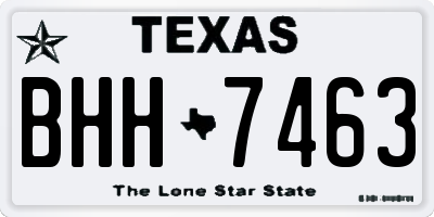 TX license plate BHH7463