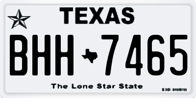 TX license plate BHH7465