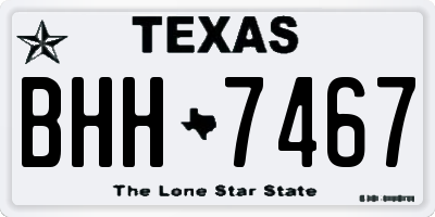 TX license plate BHH7467