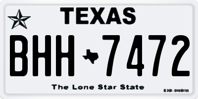 TX license plate BHH7472