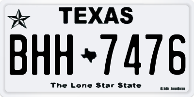 TX license plate BHH7476