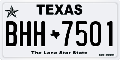 TX license plate BHH7501