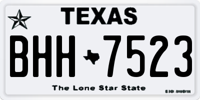 TX license plate BHH7523
